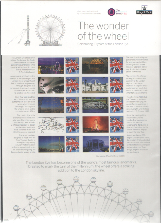 (image for) CS11 2010 London Eye Royal Mail Commemorative Smilers Sheet